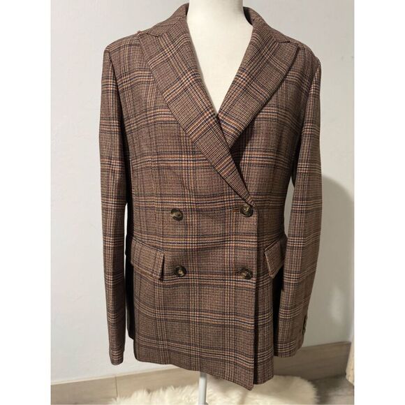 Maxmara weekend pure new wool drown double breasted jacket blazer 14 - Picture 2 of 16